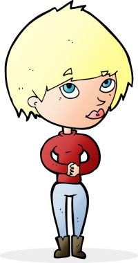 Bir insan tarafından çizilmiş bir karikatür kadın.