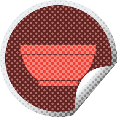 Pirinç kase dairesel kabuk soyma etiketi bir insan tarafından çizilmiş.