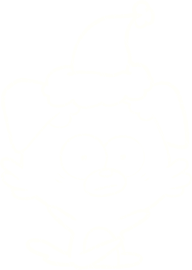 Bir insan tarafından çizilen Noel Köpeği Tebeşiri