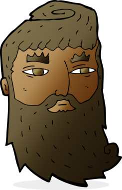 Bir insan tarafından çizilmiş sakallı bir adam.