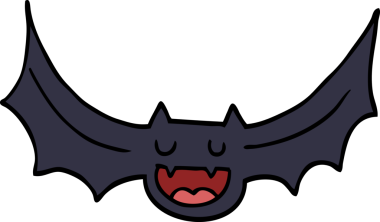 Bir insan tarafından çizilmiş karikatür yarasa