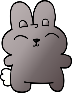 Bir insan tarafından çizilmiş gri tavşan.