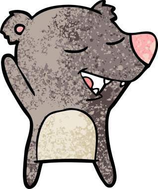 Bir insan tarafından çizilmiş çizgi film ayısı.