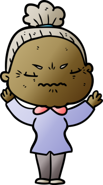 Çizgi film bir insan tarafından çizilmiş yaşlı bir kadın tarafından rahatsız edildi.