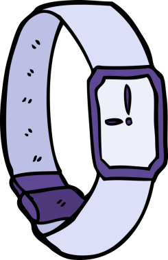 Bir insan tarafından çizilmiş karikatür kol saati