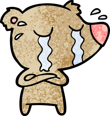 Bir insan tarafından çizilmiş ağlayan ayı.