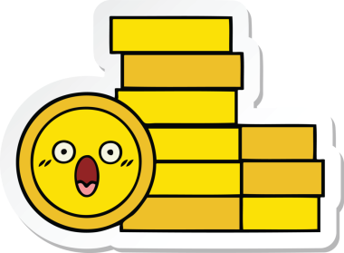 Bir insan tarafından çizilmiş şirin bozuk paraların çıkartması.