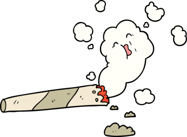 Bir insan tarafından çizilmiş sigara içen çizgi film