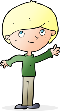 Bir insan tarafından çizilmiş mutlu çocuk çizgi filmi.