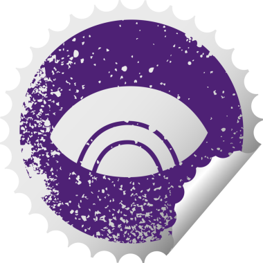 Sıkıntılı dairesel soyulan bir insan tarafından çizilmiş bir gözün sembolü.