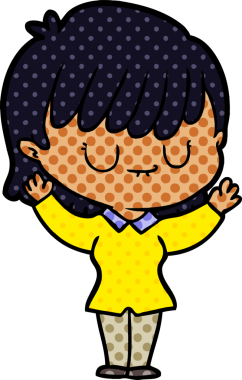 Bir insan tarafından çizilmiş karikatür kadın.