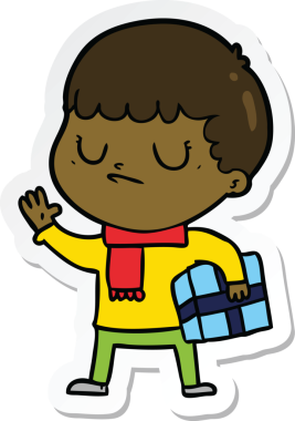 Bir insan tarafından çizilmiş huysuz bir çocuğun çıkartması.