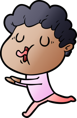 Bir insan tarafından çizilmiş çizgi film şarkıcısı.