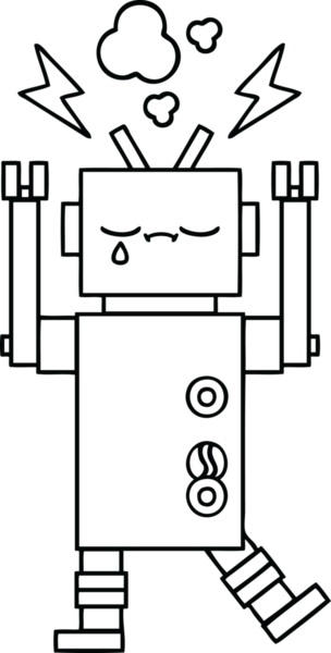 Bir insan tarafından çizilmiş robot çizimi