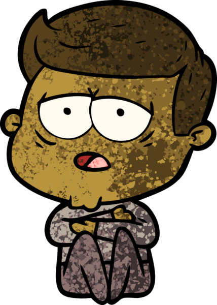 Bir insan tarafından çizilmiş yorgun bir adam.