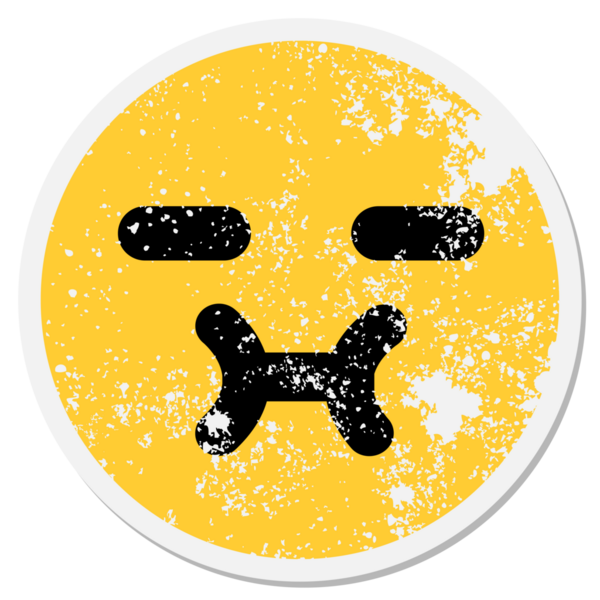 Bir insan tarafından çizilmiş basit bir yüz dairesel etiketi