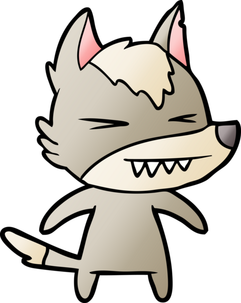 Bir insan tarafından çizilmiş kızgın kurt çizgi filmi.