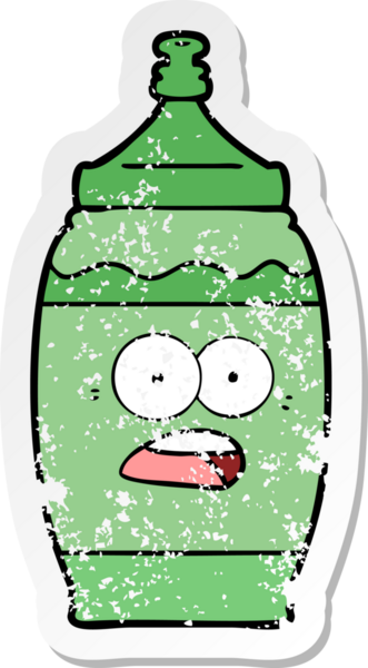 Bir insan tarafından çizilmiş spor içeceğinin sıkıntılı etiketi.