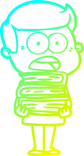 Bir insan tarafından çizilen bir karikatürün soğuk gradyan çizimi.