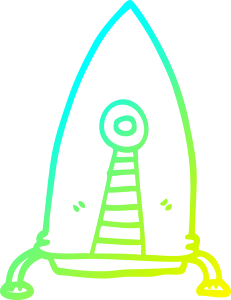 Bir insan tarafından çizilmiş bir uzay roketinin soğuk gradyan çizgisi