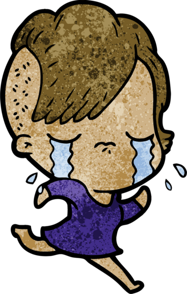 Çizgi film ağlayan kız bir insan tarafından çizilmiş.