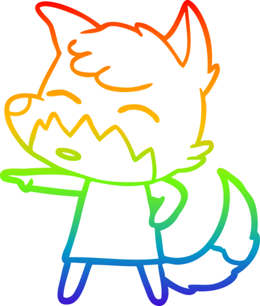 Gökkuşağı gradyan çizgisi bir insan tarafından çizilmiş bir tilki çizimi.