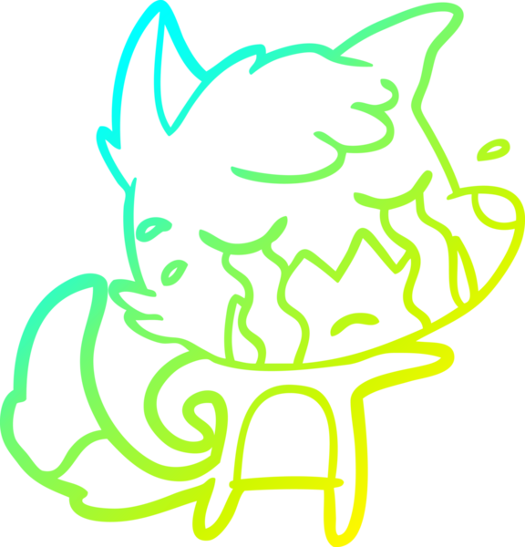 Bir insan tarafından çizilmiş ağlayan tilki çizgi filmi.