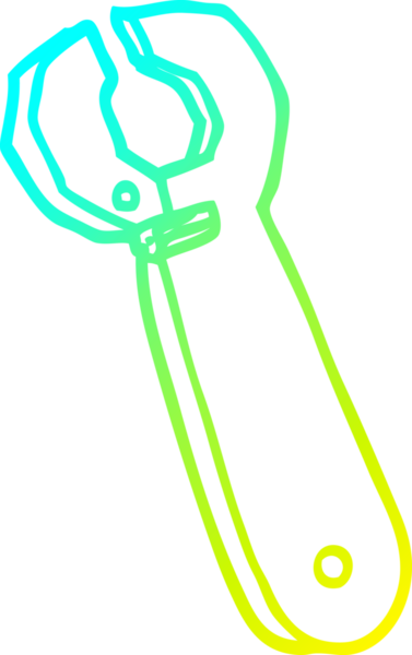 Bir insan tarafından çizilen çizgi film anahtarının soğuk gradyan çizimi