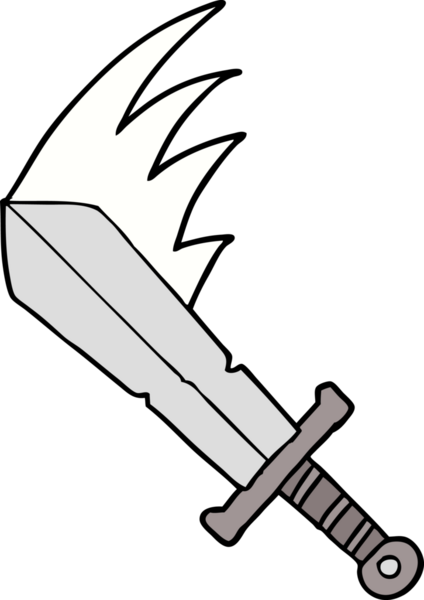 Bir insan tarafından çekilen sallanan kılıç.