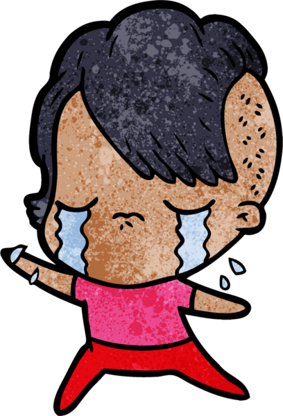 Bir insan tarafından çizilmiş ağlayan bir kız.