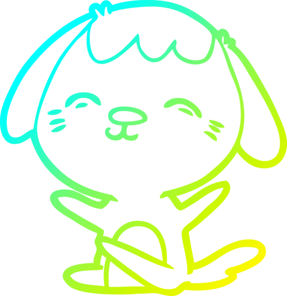 Bir insan tarafından çizilmiş mutlu bir çizgi filmin soğuk gradyan çizimi