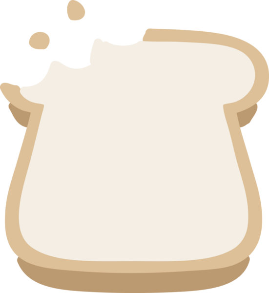 Bir insan tarafından çizilmiş bir dilim ekmek.