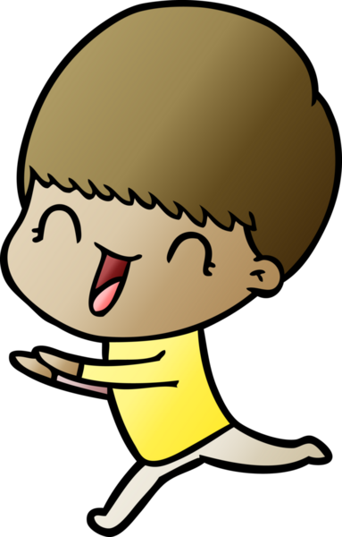 Bir insan tarafından çizilmiş mutlu çizgi film çocuğu.