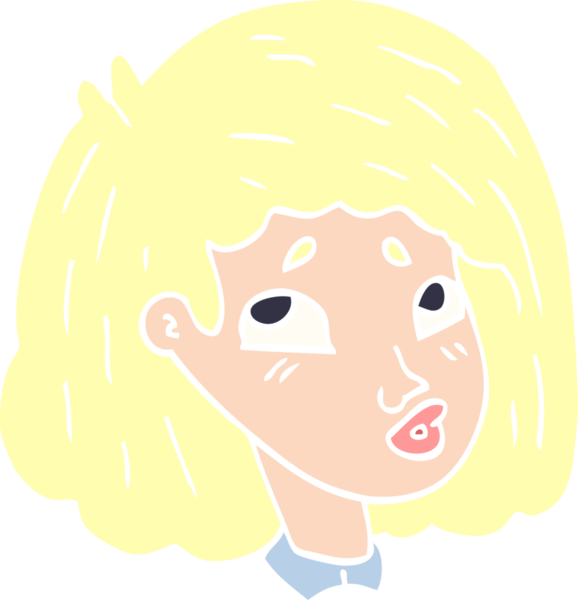 Bir insan tarafından çizilmiş bir kızın karalama yüzü.