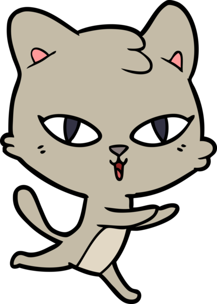 Bir insan tarafından çizilmiş çizgi film kedisi.