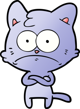 bir insan tarafından çizilmiş sinirli bir kedi.