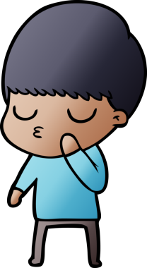 Bir insan tarafından çizilmiş sakin çocuk çizgi filmi.