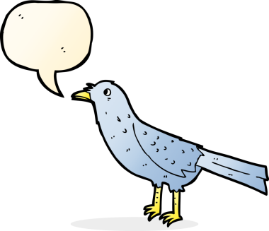 Bir insan tarafından çizilmiş konuşma balonlu karga.