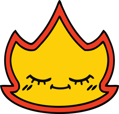 Bir insan tarafından çizilmiş ateş çizgi filmi.