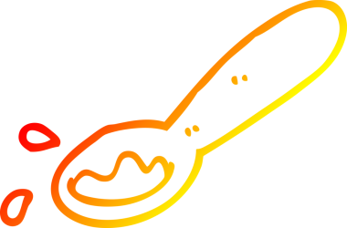 Bir insan tarafından çizilmiş bir yemek kepçesinin sıcak çizgi çizimi