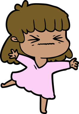 Bir insan tarafından çizilmiş kızgın bir kız.