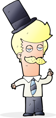 Bir insan tarafından çizilmiş silindir şapkalı bir adam.