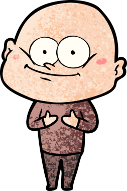 Bir insan tarafından çizilmiş kel bir adam.