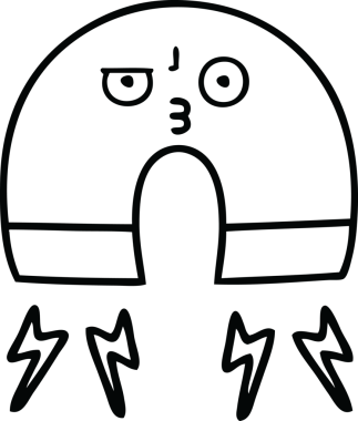 Bir insan tarafından çizilmiş mıknatıs çizimi