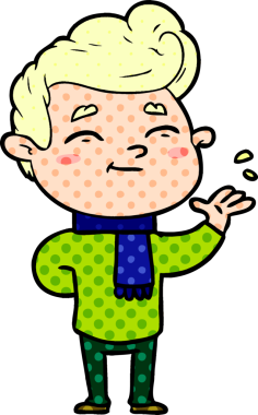 Bir insan tarafından çizilmiş mutlu çizgi film adamı.