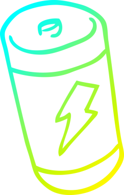 Bir insan tarafından çizilmiş bir karikatür bataryasının soğuk gradyan çizimi