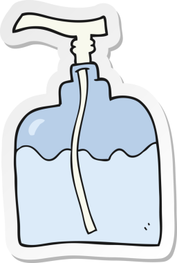 Bir insan tarafından çizilmiş bir pompa şişesinin çıkartması.