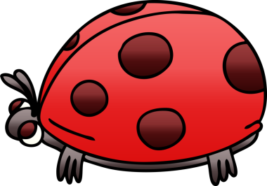 bir insan tarafından çizilmiş garip gölgeli uğur böceği.