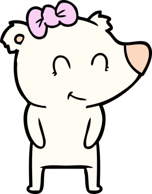 Bir insan tarafından çizilmiş dişi kutup ayısı çizgi filmi.