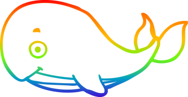 gökkuşağı gradyan çizgisi bir insan tarafından çizilmiş bir karikatür balinası